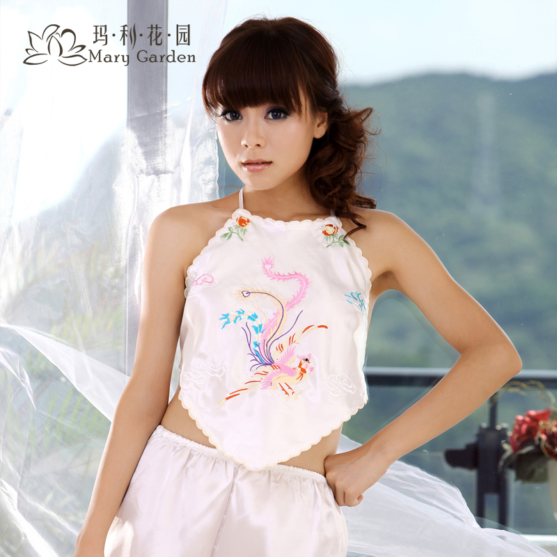 2012 silk embroidered vintage sexy women's adult apron underwear sleepwear