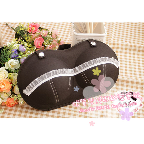 2012 single-bra storage box plus size black hard deformation