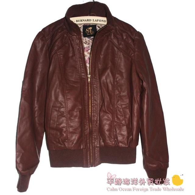 2012 slim handsome quality leather long-sleeve cardigan jacket outerwear