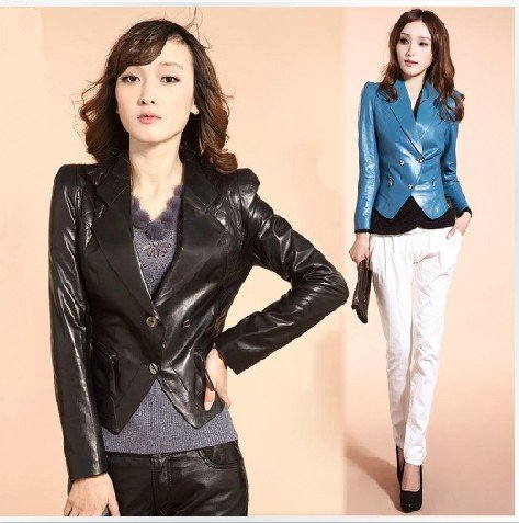 2012 Slim leather jacket Women sheepskin coat Peacey loaded short paragraph.