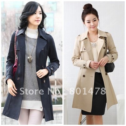 2012 slim long design quality women's trench female outerwear spring and autumn solid color outerwear