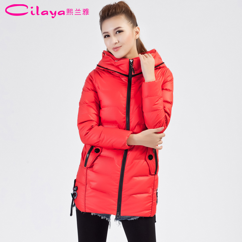 2012 slim stand collar chinese style with a hood autumn and winter medium-long women's down coat c2730