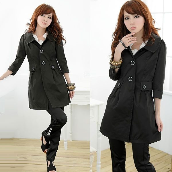 2012 slim women's casual women's trench overcoat autumn long-sleeve outerwear female trench