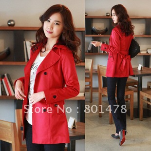 2012 slim women's trench outerwear medium-long plus size fs1216