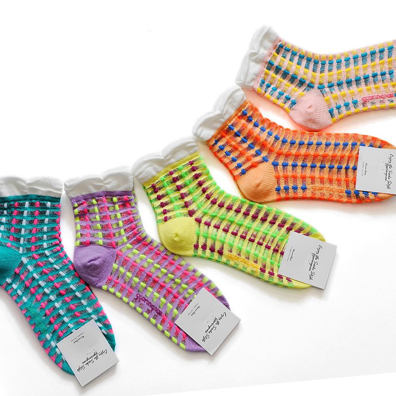 2012 socks candy socks summer thin multicolour crystal stockings female sock w171