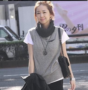 2012 soft rabbit fur turtleneck thermal vest all-match sweater autumn and winter female