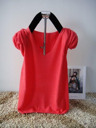 2012 spring all-match solid color long-sleeve V-neck low-neck sweater basic shirt (WC008)