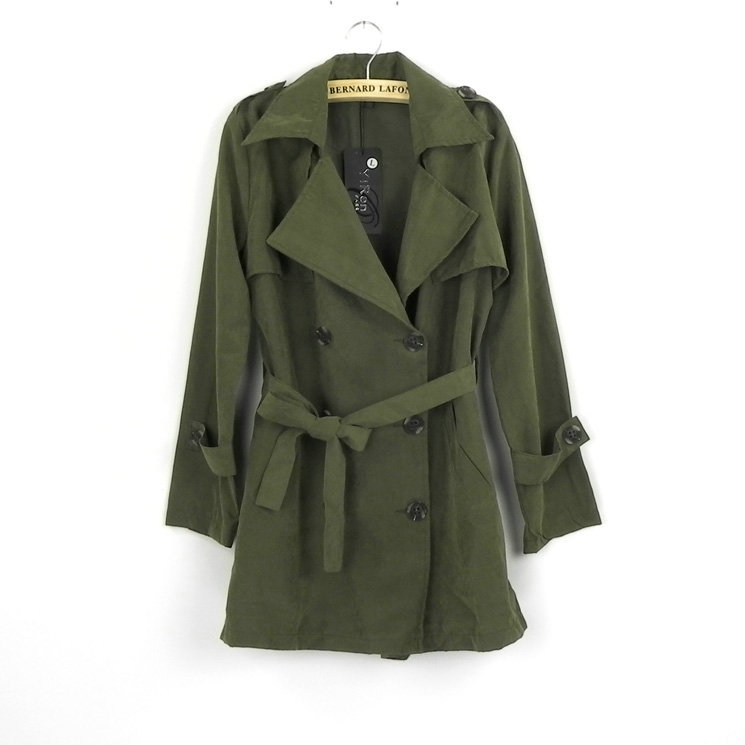 2012 spring and autumn casual medium-long double breasted trench military tooling outerwear