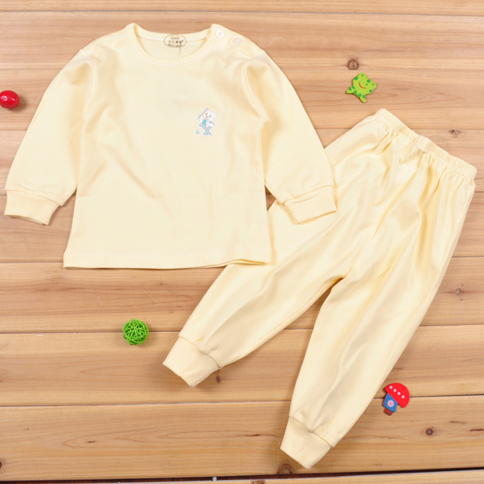 2012 spring and autumn children's clothing male Women baby button long-sleeve four seasons underwear child set