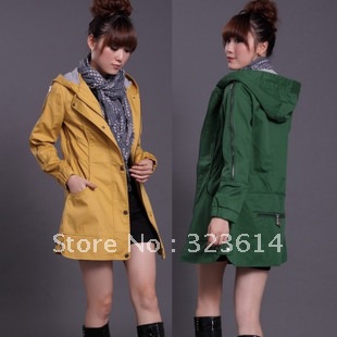 2012 spring and autumn clothing plus size outerwear slim fashion medium-long women's trench,Free delivery