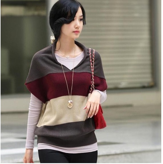 2012 spring and autumn fashion female sweater loose batwing type sweater outerwear plus size pullover top