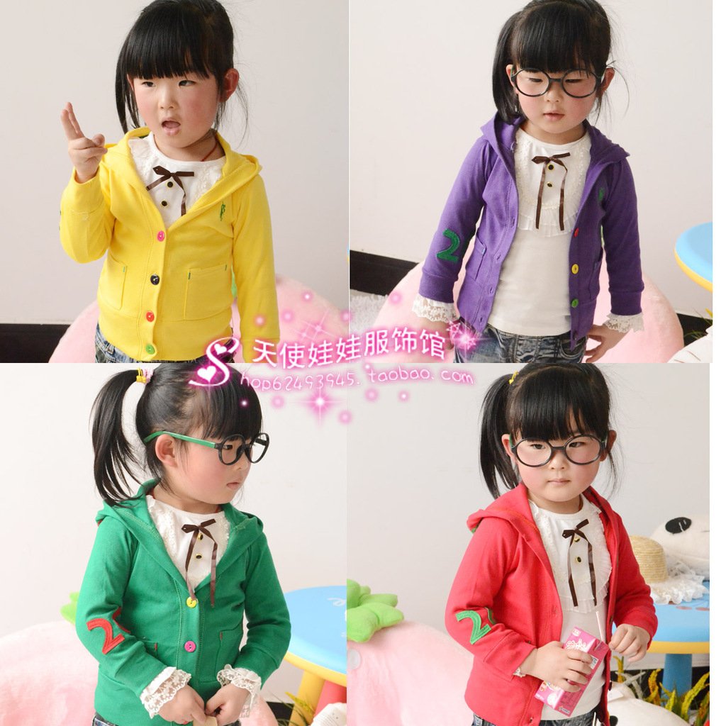 2012 spring and autumn girls clothing child long-sleeve outerwear male casual cardigan sweatshirt