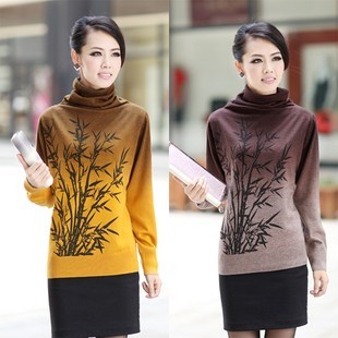 2012 spring and autumn HENG YUAN XIANG women's cashmere sweater gradient basic shirt all-match sweater