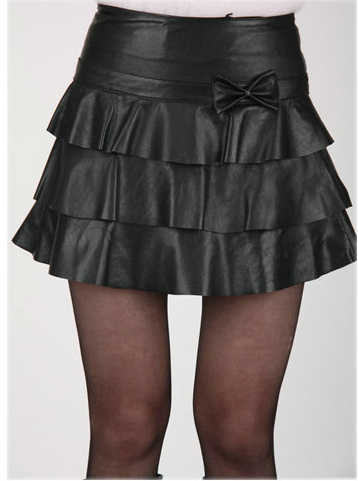 2012 spring and autumn leather skirt genuine leather skirt female butterfly ruffle sheep genuine leather short skirt female