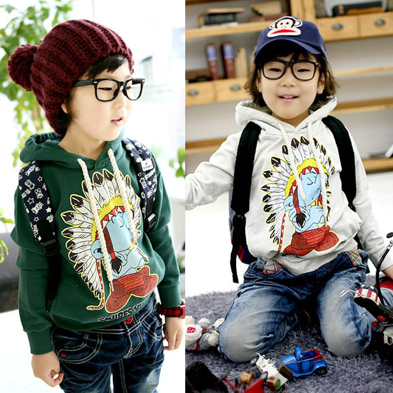 2012 spring and autumn male female child 100% cotton sweatshirt with a hood