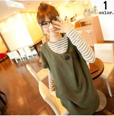 2012 spring and autumn maternity autumn green top basic shirt maternity clothing autumn