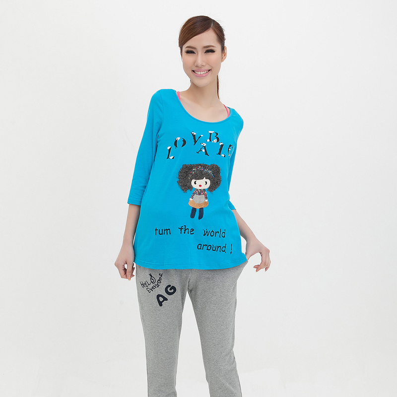 2012 spring and autumn maternity clothing doll half sleeve knitted top t-shirt
