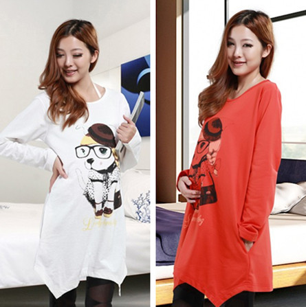 2012 spring and autumn maternity clothing   maternity long-sleeve T-shirt irregular sweep