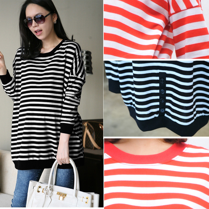 2012 spring and autumn maternity clothing sweatshirt l1303 stripe maternity t-shirt maternity long-sleeve top