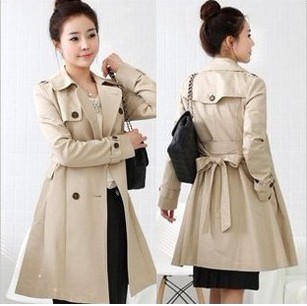 2012 spring and autumn medium-long outerwear slim female trench