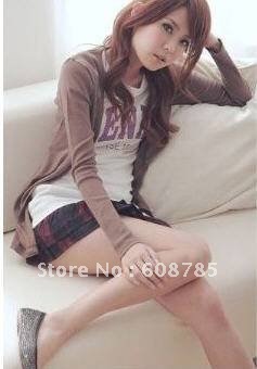 2012 Spring and Autumn new  Ladies large size Slim Long bottoming shirt Coat knit sweater cardigan