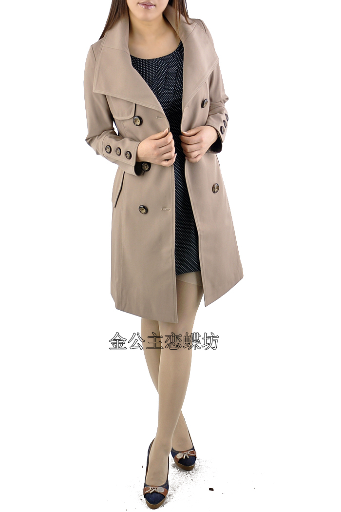 2012 spring and autumn plus size fashion slim trench medium-long turn-down collar trench outerwear 229