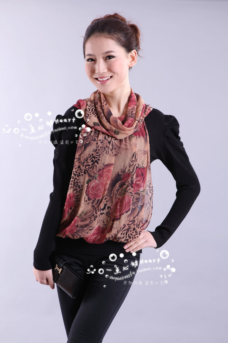 2012 spring and autumn pullover sweater female cotton chiffon patchwork basic shirt puff sleeve