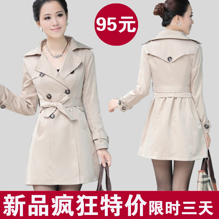 2012 spring and autumn slim quality long design double breasted trench autumn and winter outerwear y (WC024)