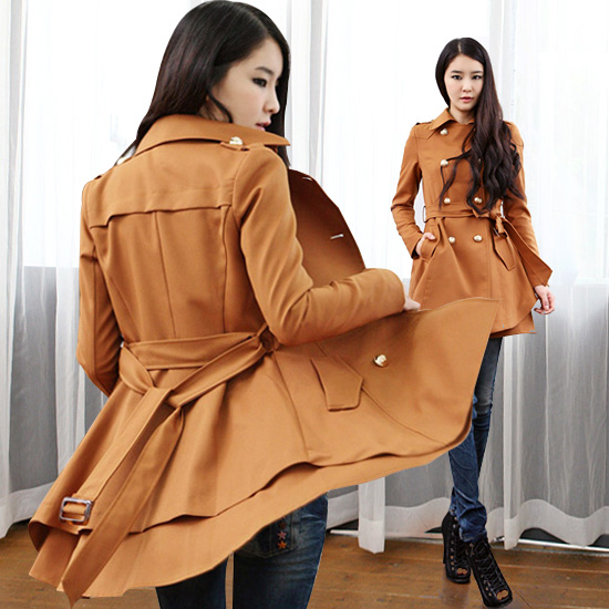 2012 spring and autumn slim women's trench outerwear fashion double breasted long-sleeve casual clothing female