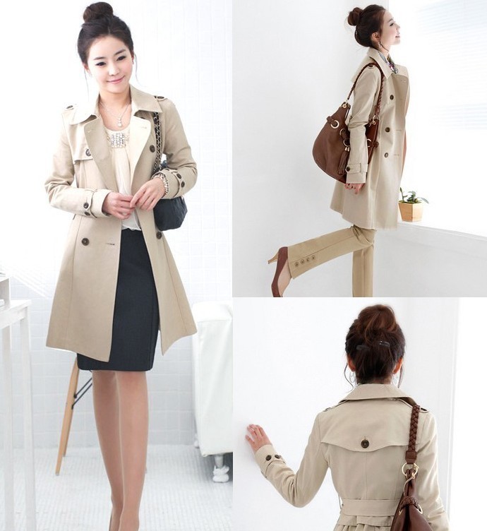 2012 spring and autumn women's fashion gentlewomen elegant slim brief ol trench outerwear