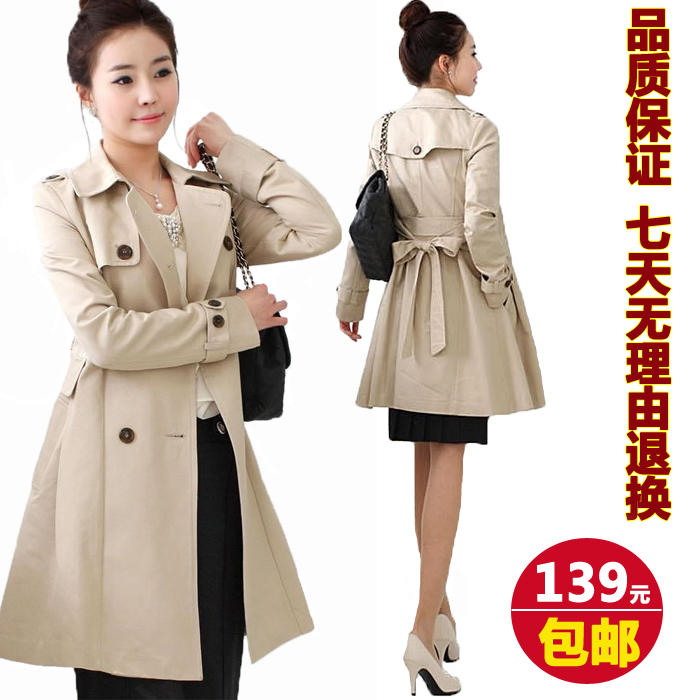 2012 spring and autumn women's medium-long slim women's trench autumn and winter female fashion outerwear women's trench