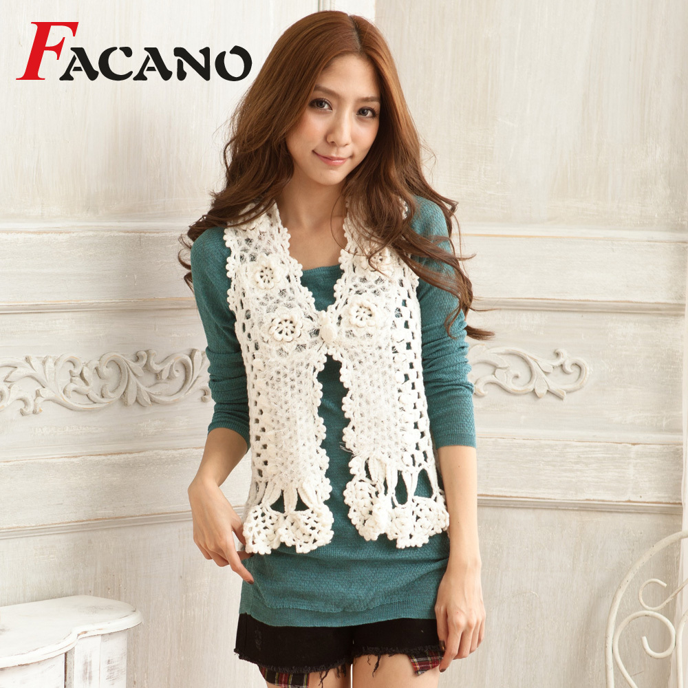 2012 spring and autumn women's short design slim crochet cutout vest sweater sg2051