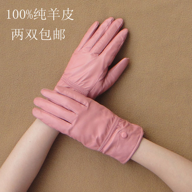 2012 spring and autumn Women sheepskin gloves genuine leather thin finger gloves women's