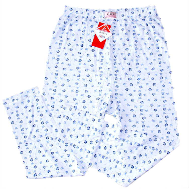 2012 spring and summer 100% cotton print knitted single pajama pants female 100% cotton casual pants trousers lounge pants