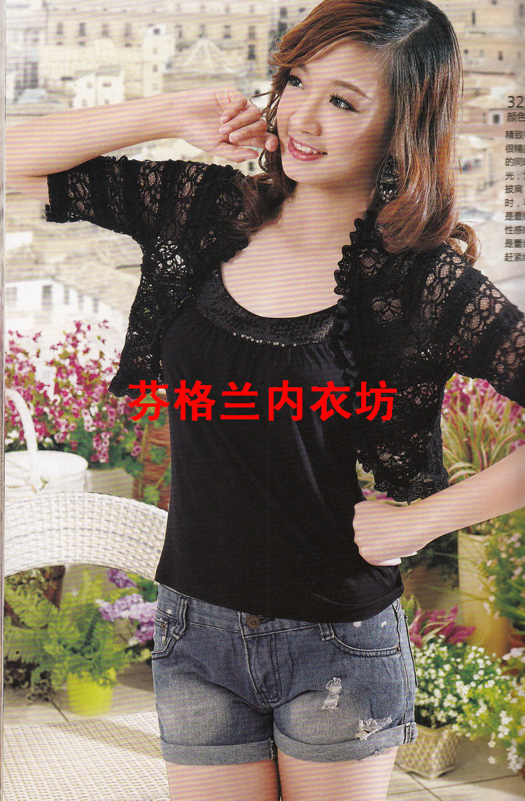 2012 spring and summer 32265 women's fashion delicate lace all-match short design small cape