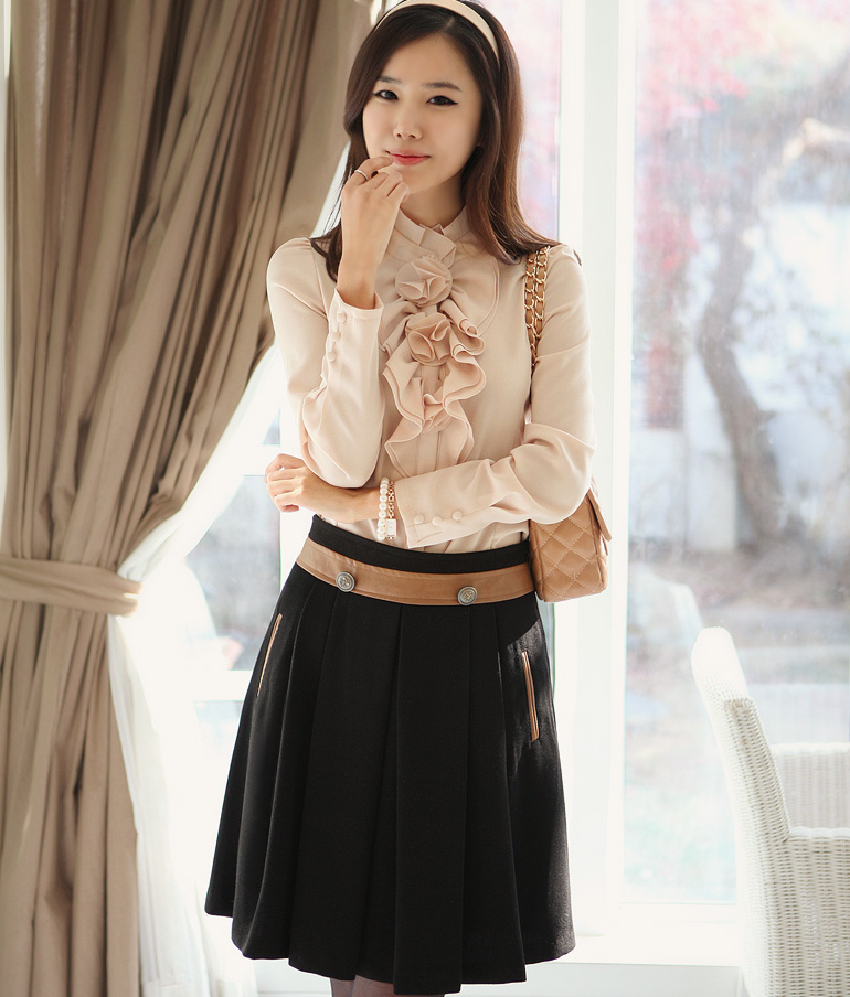 2012 spring and summer fashion slim shirt bust skirt women's set