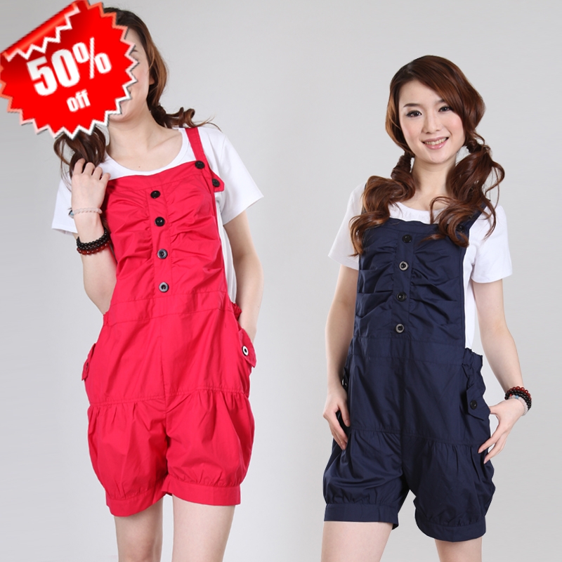 2012 spring and summer maternity clothing maternity pants 100% cotton bib pants casual pants fashion suspenders shorts