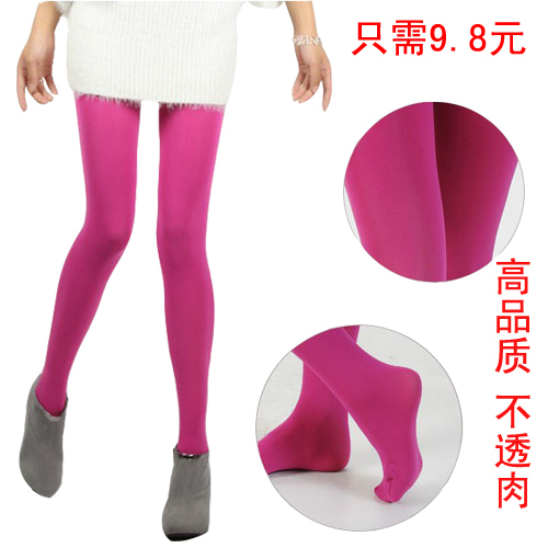 2012 spring and summer meat velvet candy color pantyhose ultra-thin fashion solid color silk socks