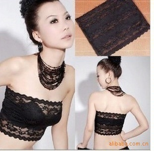 2012 spring and summer new arrival all-match product beautiful sexy lace Chest wrap crochet tube top tube top black white