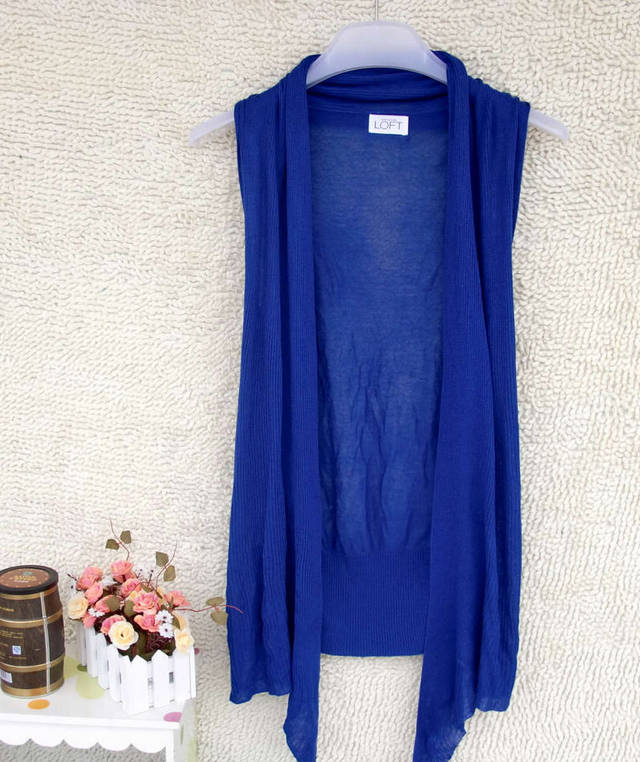 2012 spring and summer new arrival women's irregular medium-long sleeveless ultra-thin all-match sweater cape cardigan