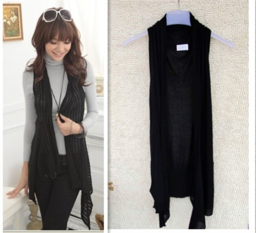 2012 spring and summer new arrival women's irregular medium-long sleeveless ultra-thin all-match sweater cape cardigan