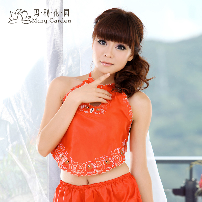 2012 spring and summer Women red vintage adult sexy apron underwear sleepwear lounge