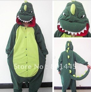 2012 Spring Autumn dinosaur design adult romper nonopnd one piece stretchy sleepers polar fleece for 98~185cm free shipping