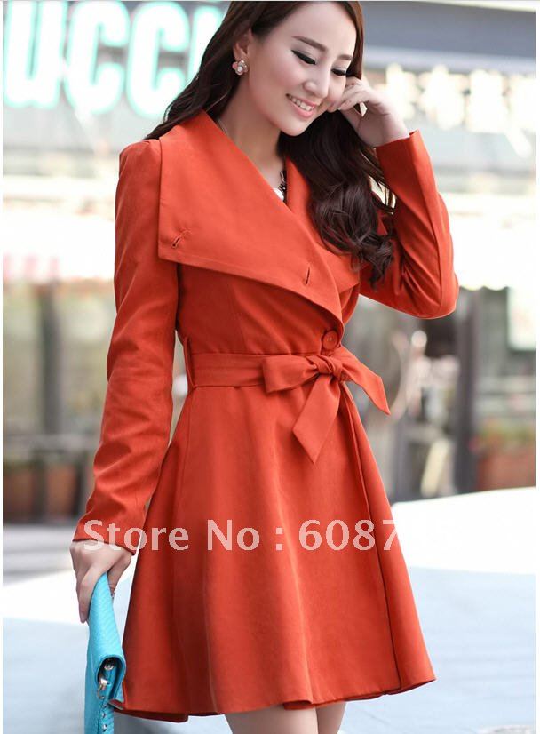 2012 spring autumn female new fashion jacket overcoat double-use collar coat free shipping B0529