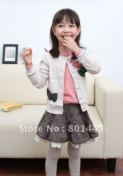 2012 spring autumn girl coat fleece coat cotton coat girl cardigan for 2~9Y free shipping wholesale drop shipping