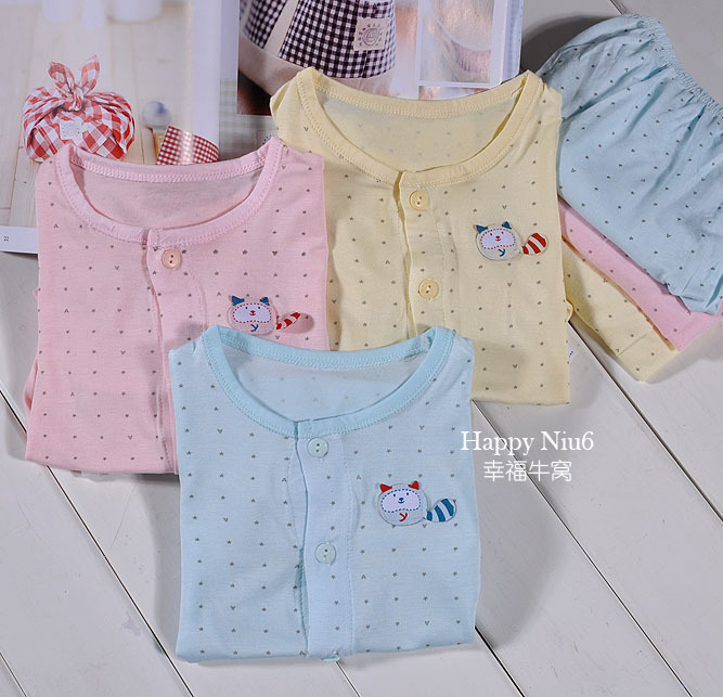 2012 spring baby tencel cotton baby underwear set ultra-thin cardigan