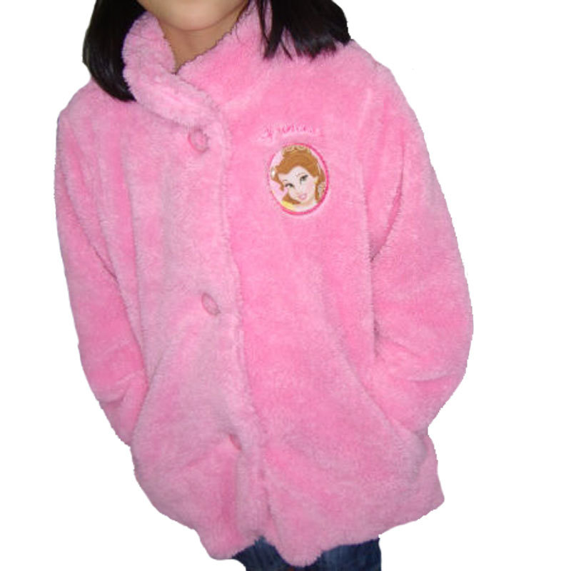2012 spring children's clothing female child coral fleece outerwear trench child top short in size