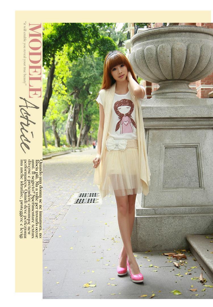 2012 spring elegant gentlewomen all-match knitted long vest sleeveless outerwear medium-long outerwear c2765