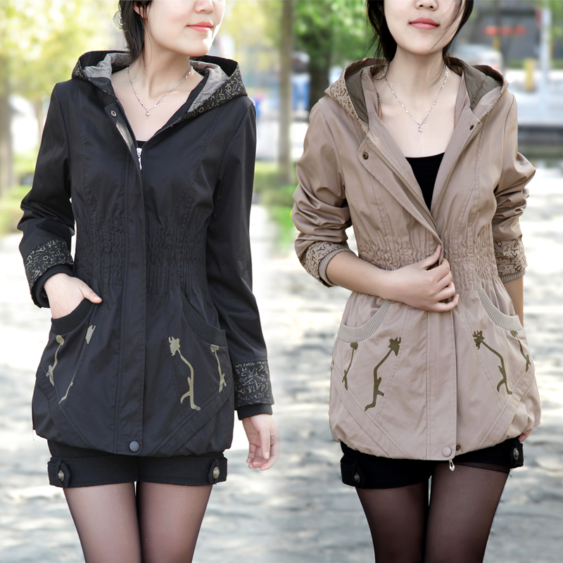 2012 spring medium-long plus size clothing thin trench female outerwear slim women's trench