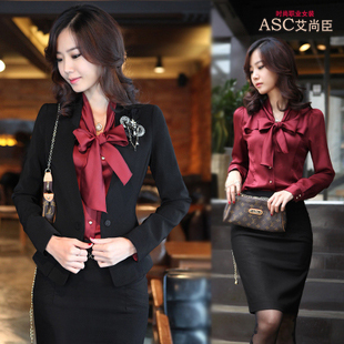 2012 spring skirt Women piece set formal suit set